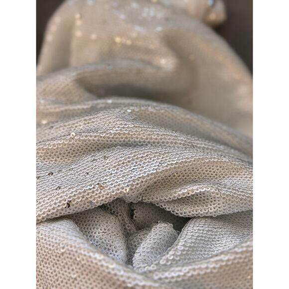 NWT DRESS THE POPULATION Silver Emilia Sequin Long Sleeve Cocktail Dress Size XL - Picture 9 of 12